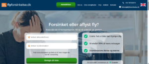 Flyforsinkelse.dk forside