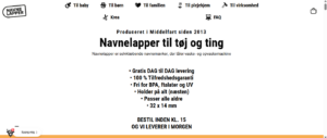 Navnelapper forside
